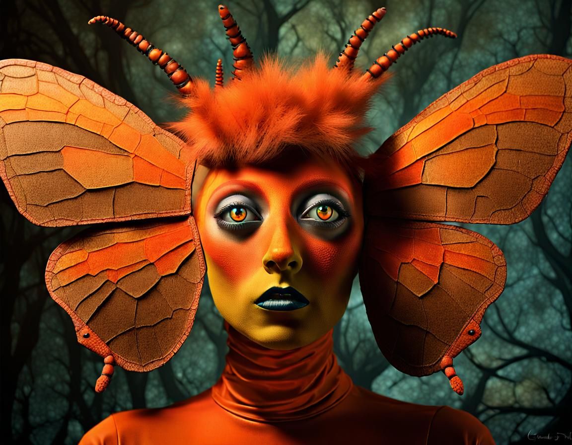 Hybrid Peoplebugs with Sculpted Shadows and Neon Eyes