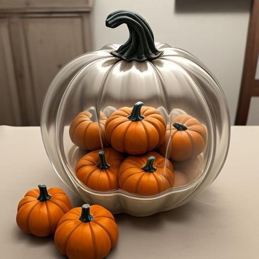 Elegant Glass Pumpkin Still Life