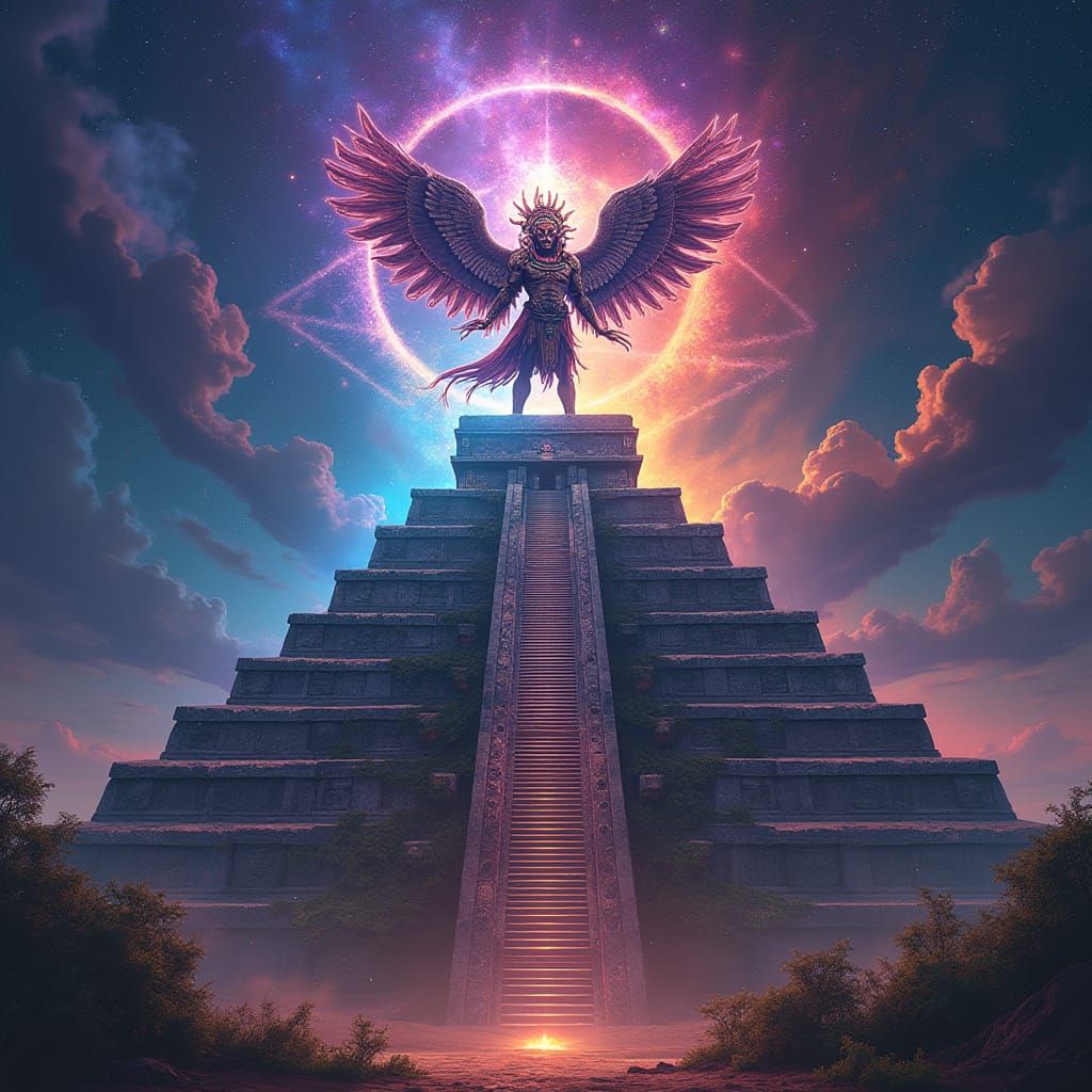 Aztec Gods Unite in Techno-Pyramid of Ancient Power