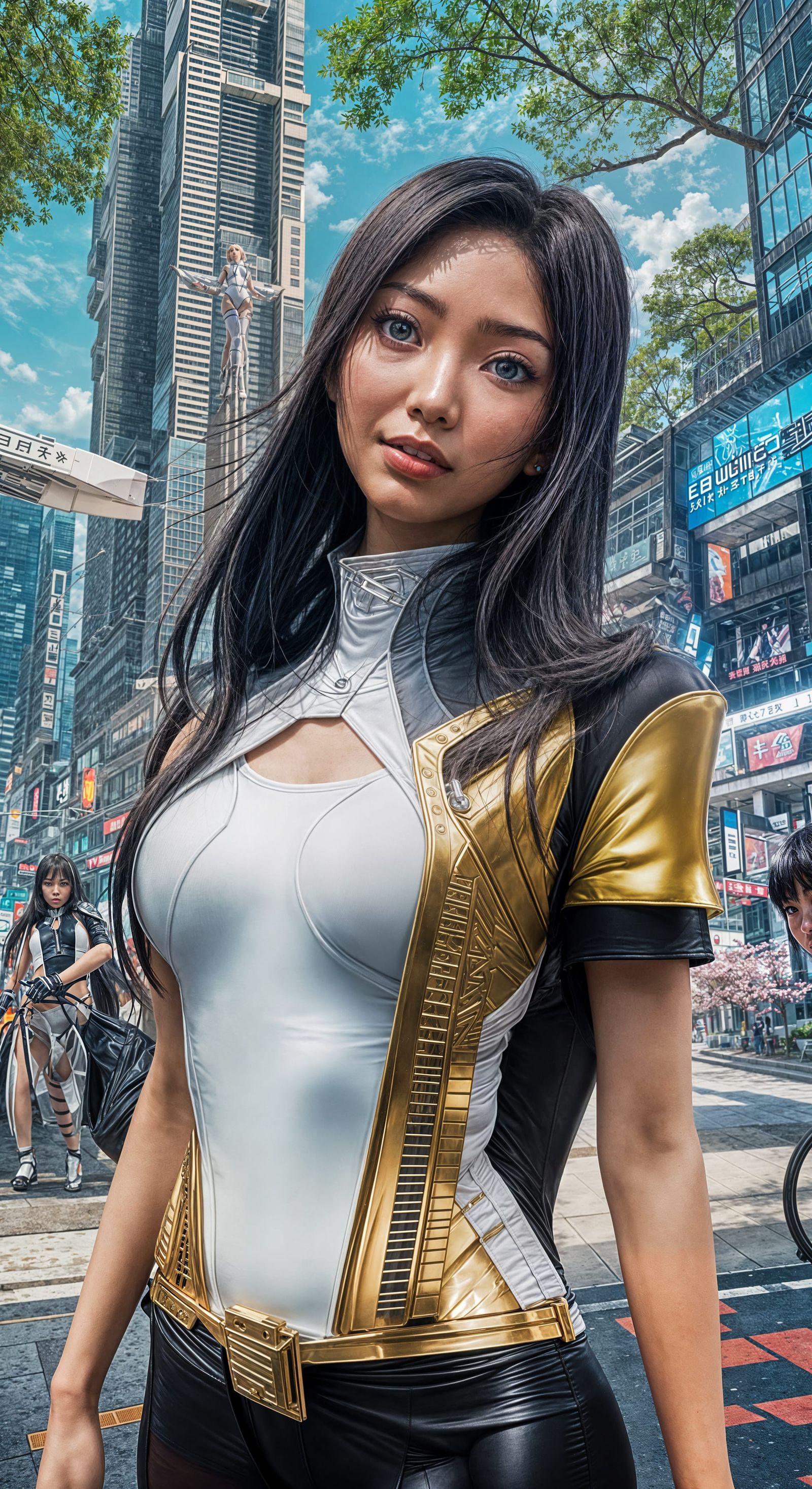 Anime Heroine in Futuristic City Hideout