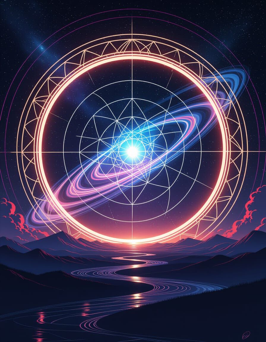 Cosmic Gateway to Endless Stars in Anime Style