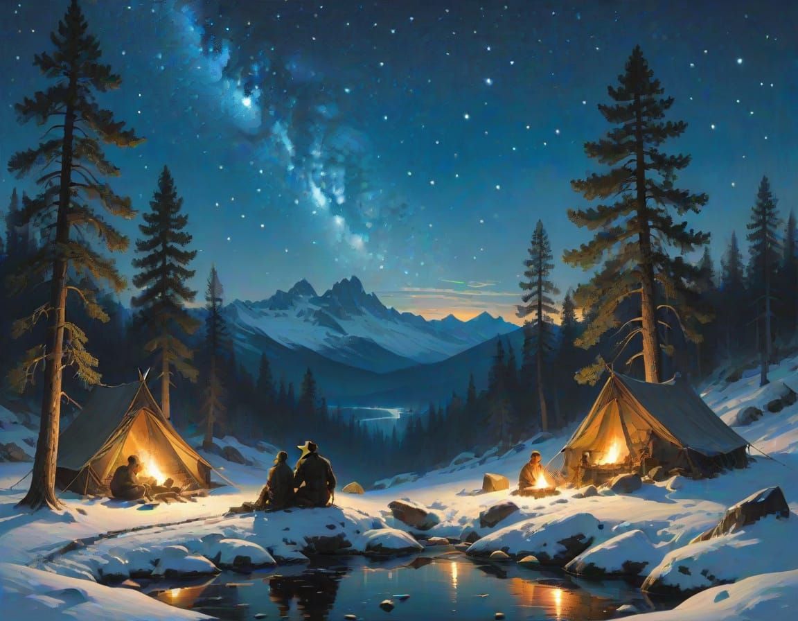 Father and Son Find Warmth Amidst the Northern Lights