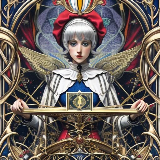 Pierrot Portrait in Rider-Waite Tarot Style