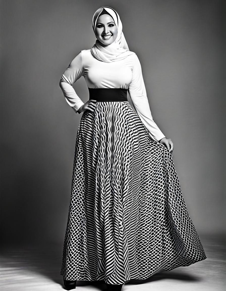 Elegant Hijabi Woman in a Retro Portrait