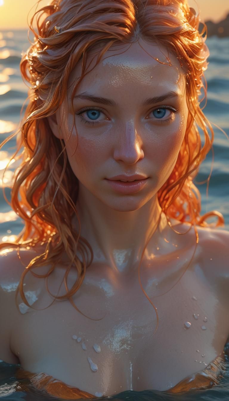 Aphrodite Emerges: Hyperrealistic Goddess Portrait