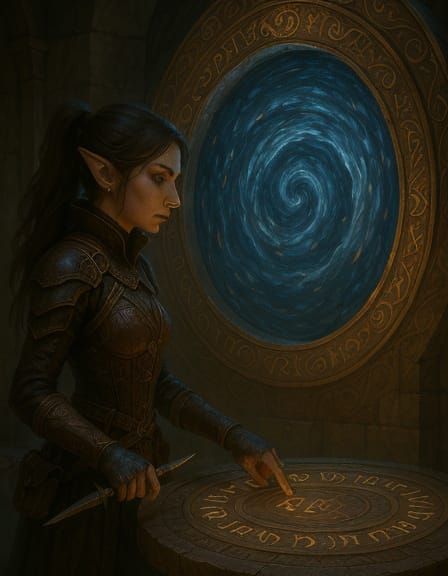 Elven Thief Activates Runed Vortex