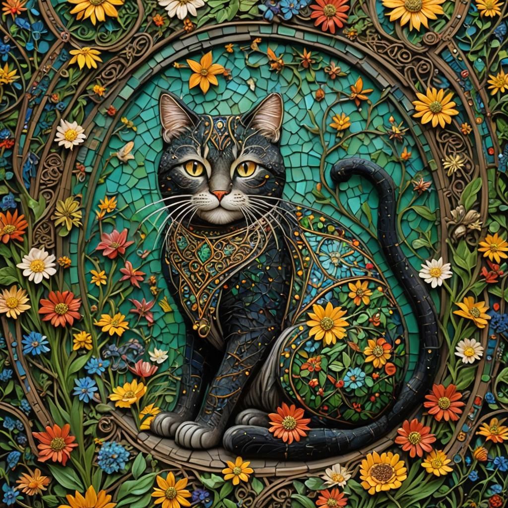 Spice Merchant in Mosaic Style with Celtic Elements