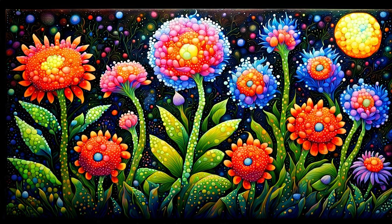 Magical Glowing Fairy Plant Under the Moon