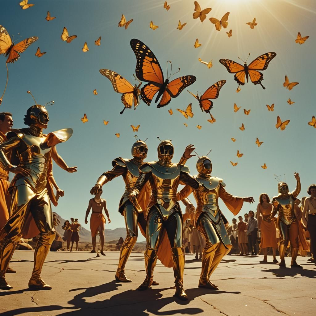 Immortals' Dance on the Sun in Surreal Style