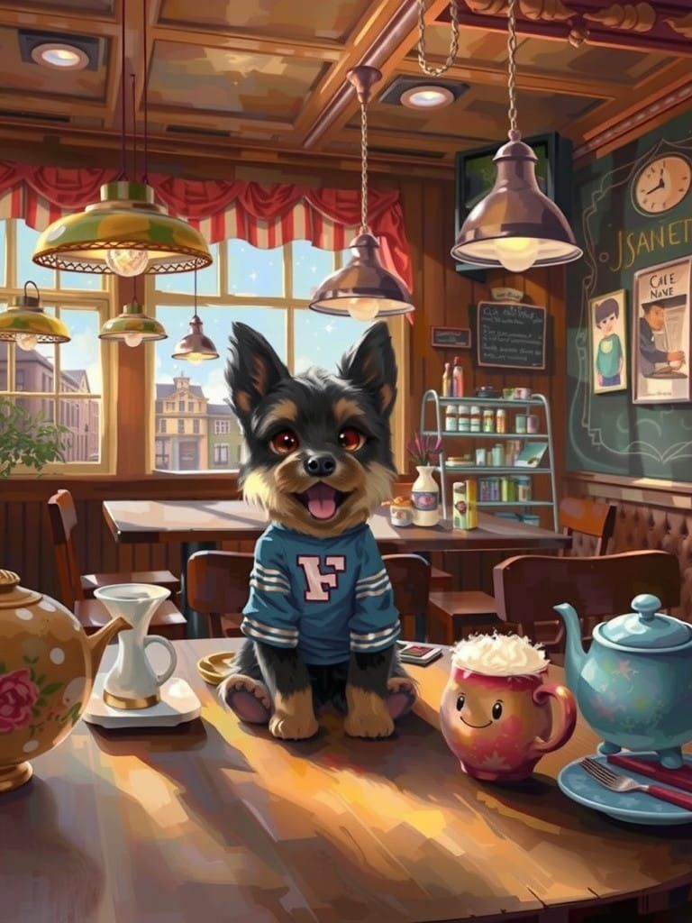 Ethereal Nighttime Cafe Scene