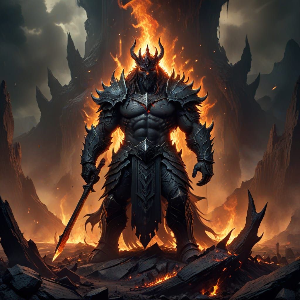 Molog Bal in His Realm: Dark Fantasy Concept Art