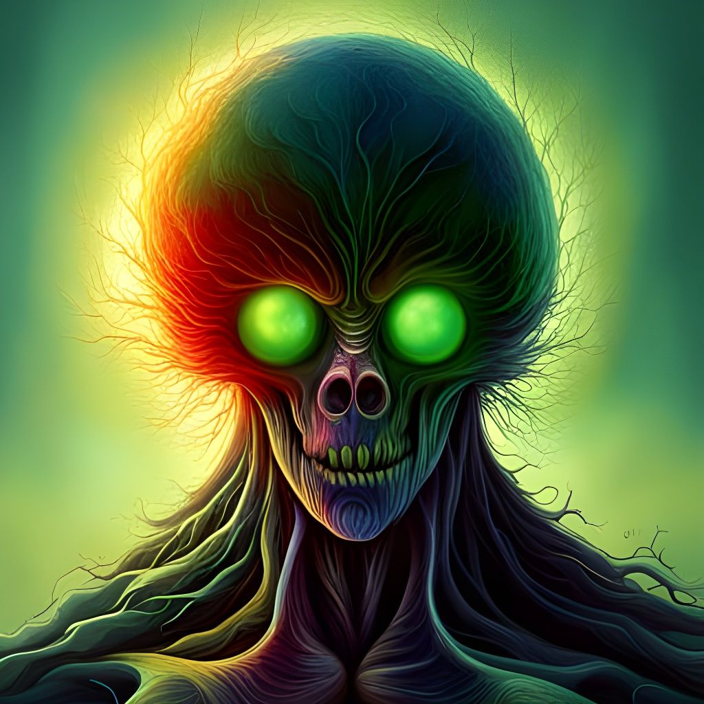 Horrific Poison Apple in Beksinski Style