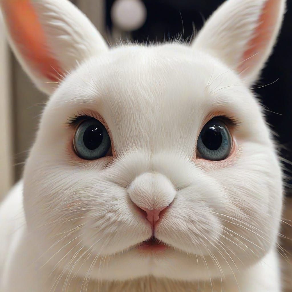 Cute Lunar Rabbit Gazes Back