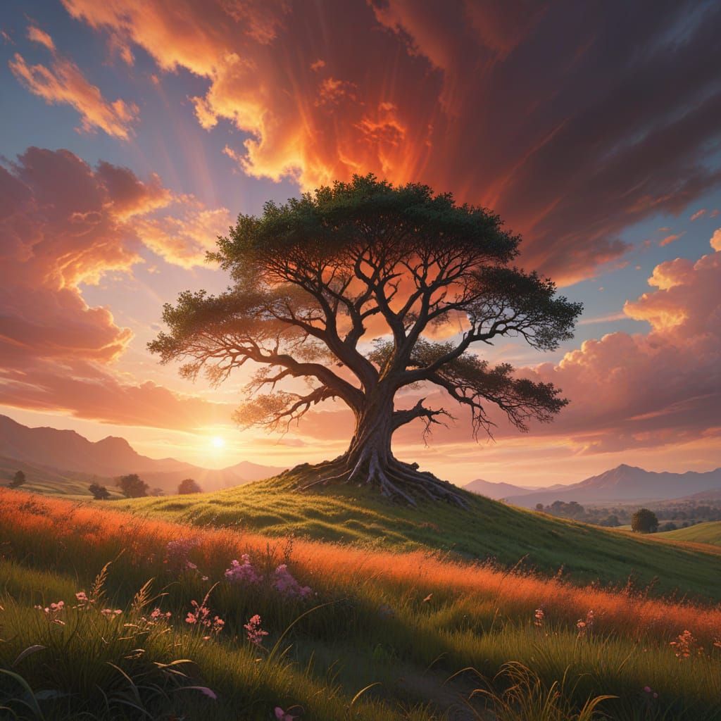 Large tree in beautiful landscape
