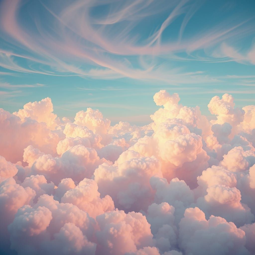 Dreamlike Cloud Formations in Pastel Hues