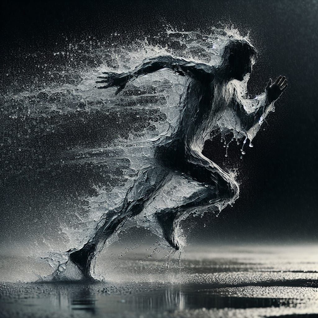 Invisible Person Revealed by Raindrops