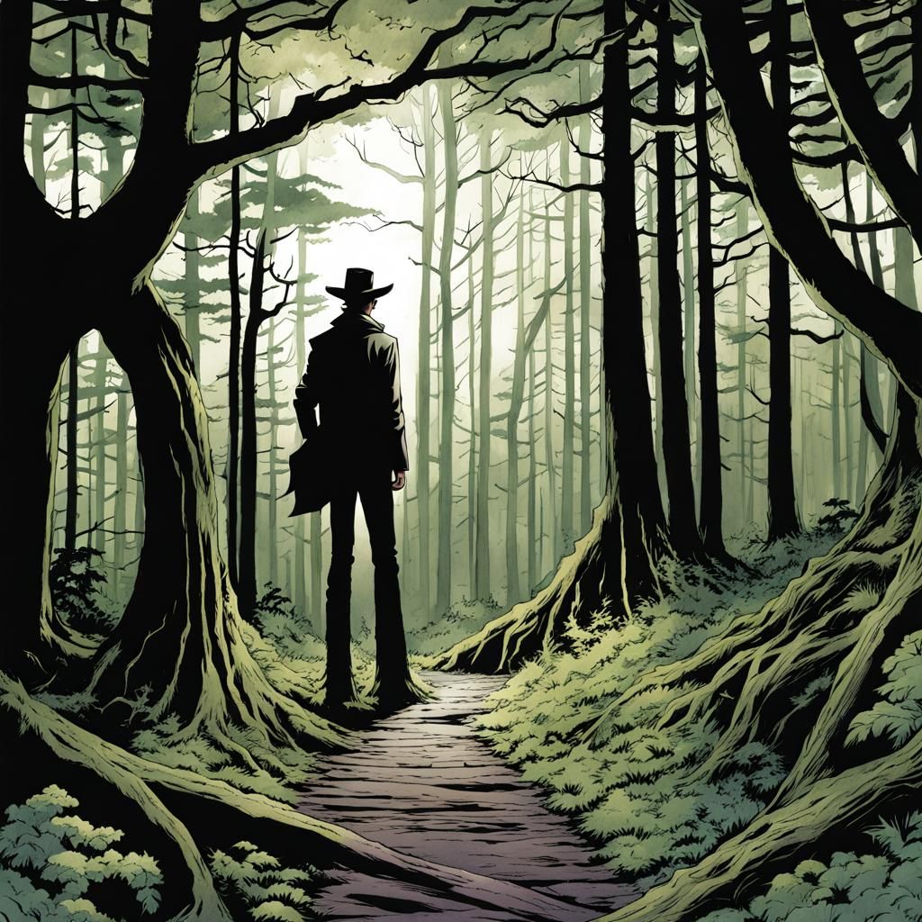 Eldritch Forest in Comic Book Style
