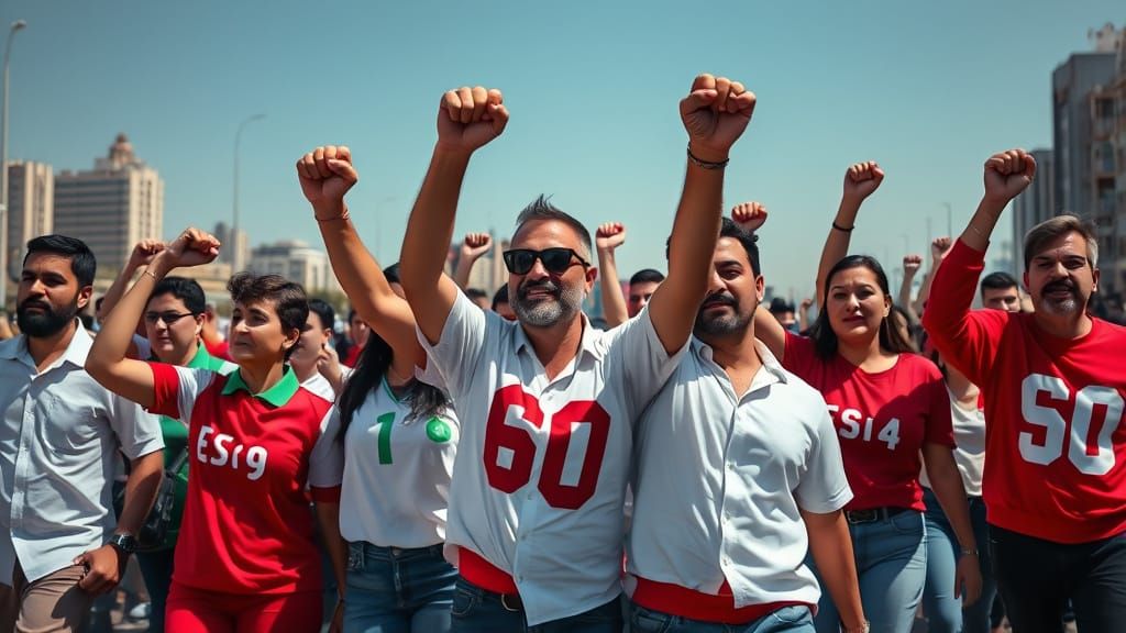 Unity in Algiers: Diverse Crowd Marches in Solidarity