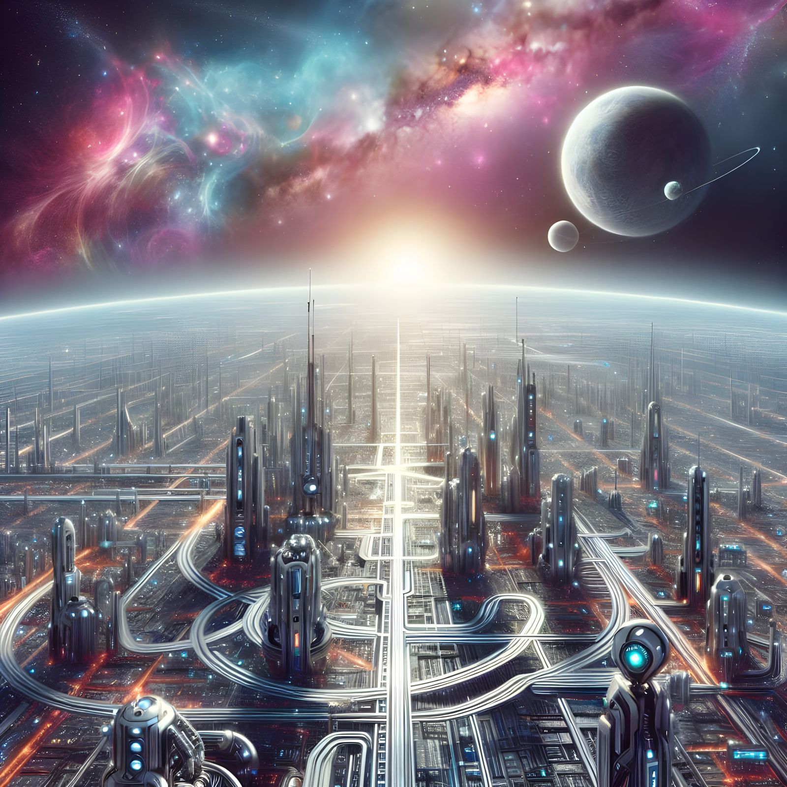 Cyberpunk Metropolis on a Distant Planet