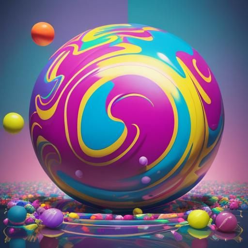 Balancing Act: A Hyperrealistic Candy Art Illustration