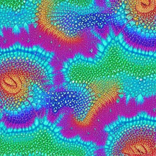 Vibrant Sequin Fabric Swirls in Multi-Colored Ripples