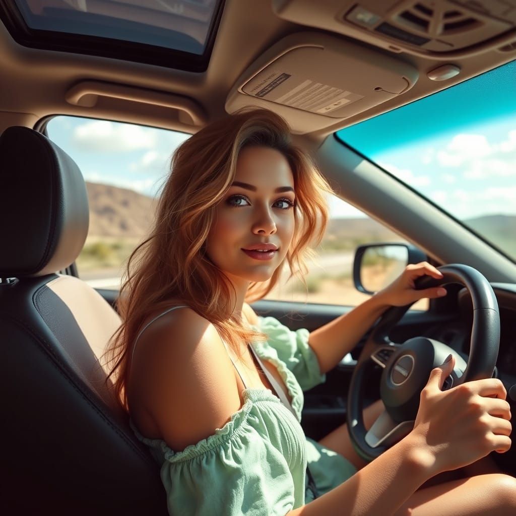 Sensual Road Trip Adventure in a Sunny Day
