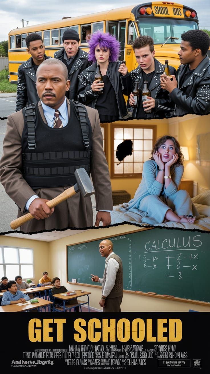 GET SCHOOLED: 1980s Movie Poster with Punk Theme