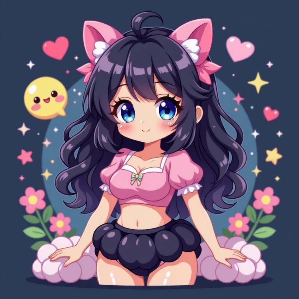 Kawaii 3D Dreamcore Girl in Pastel Colors