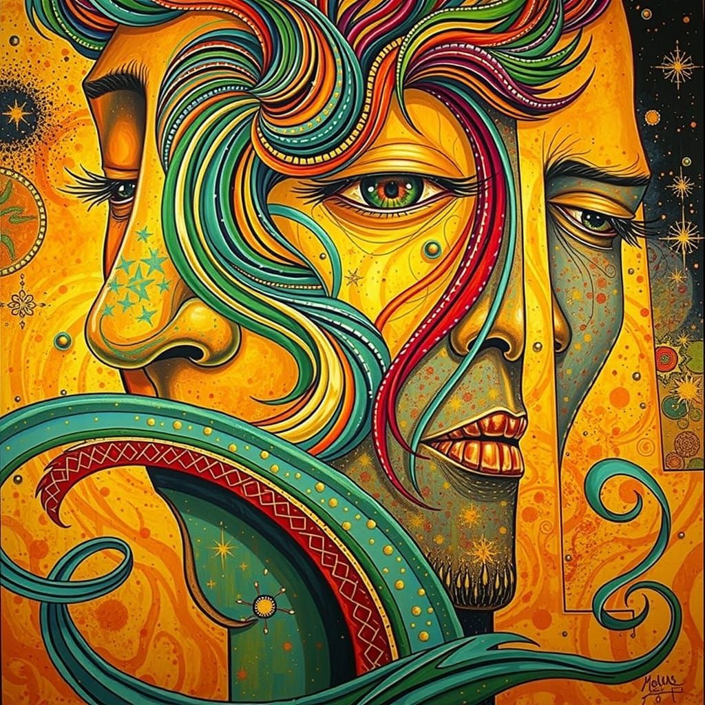 Reflective Hairstyle: Hyperrealistic Exploration of Life