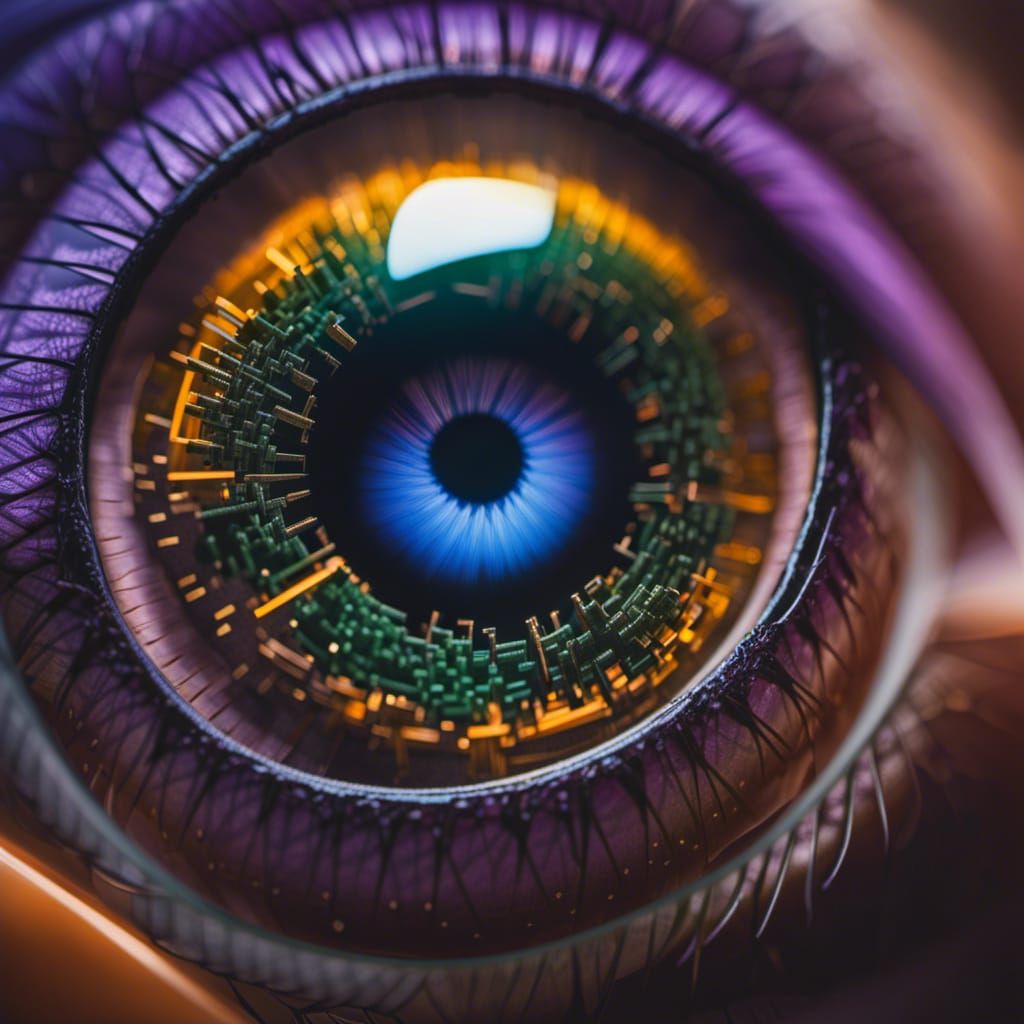 Sun and Moon Eye: 3D Rendered Impressionist Masterpiece