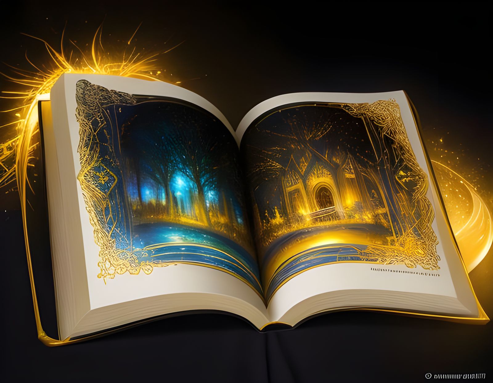 Fantasy Book of Dreams with Candles in Sepia