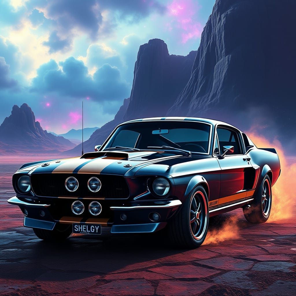 High-Contrast 1967 Shelby GT500 Concept Art in Unreal Engine...
