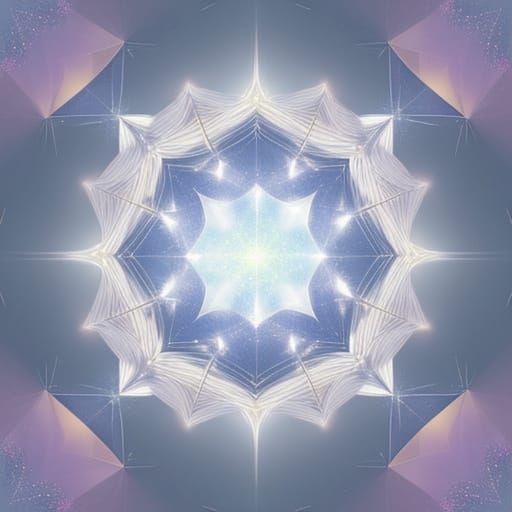 Liquid Starlight Illuminates Crystal City: Digital Art