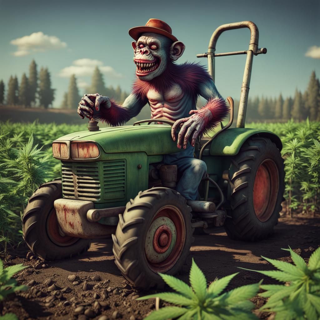 Zombie Monkey Monster Clown Farmer In the Field