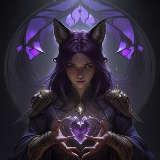 Fox Glass Heart in Dark Fantasy Style