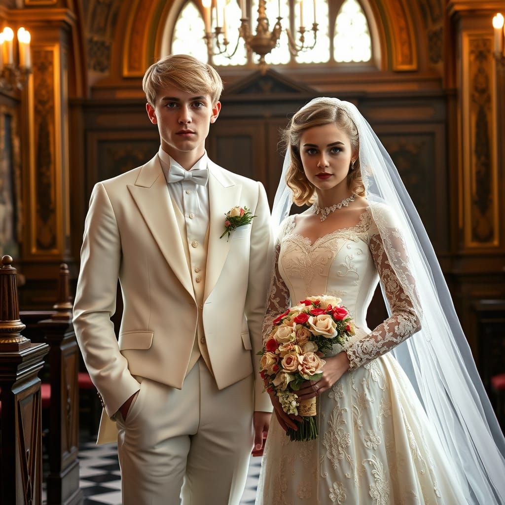 Edwardian Aristocrat Wedding in Ornate Chapel