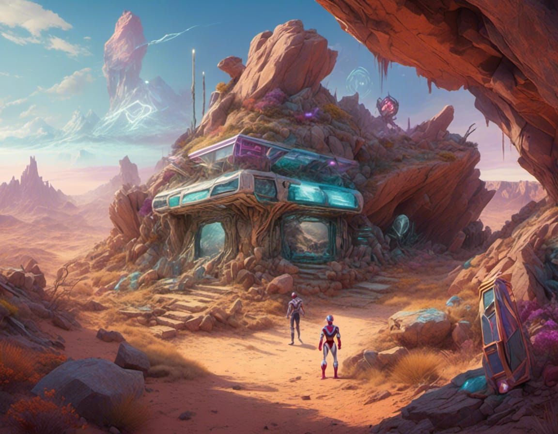 Isometric Power Rangers Command Center Illustration