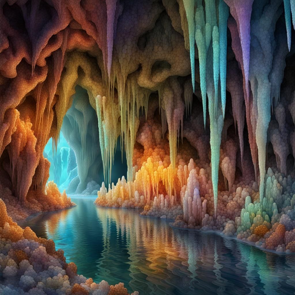 Crystal Cave Mosaic Rendered in Octane