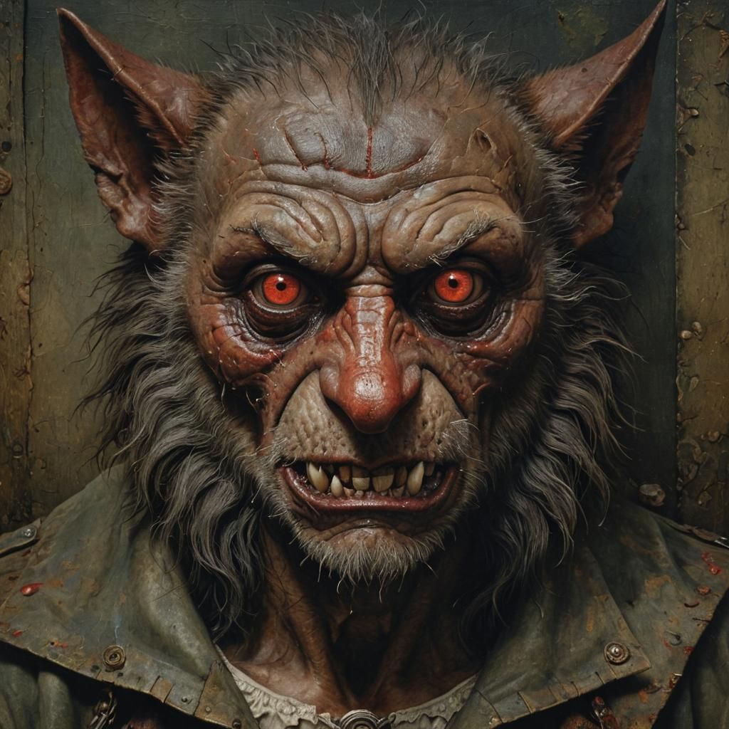 Werewolf in Paris: A Surreal Oil Painting