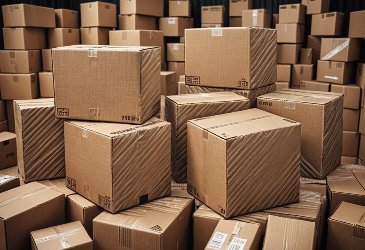 Hyperrealistic Stack of Shipping Boxes in HDR