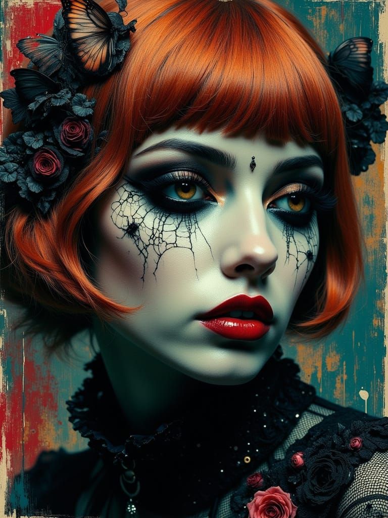 Gothic Surreal Portrait of Melancholic Woman