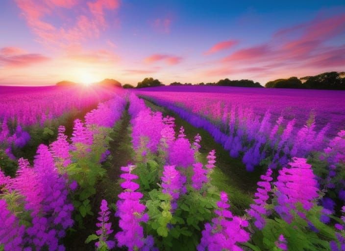 Dreamy Sweet Pea Flowers in Surreal Matte Painting