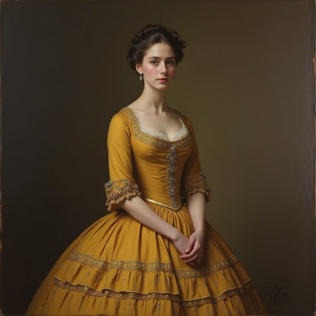 Elegant Lady in Classical 19th Century Style