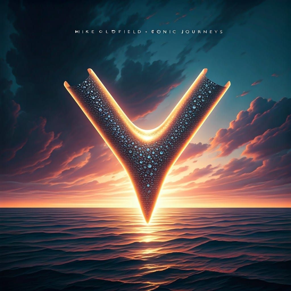 Epic Album Cover in Celestial, Golden Tube Style