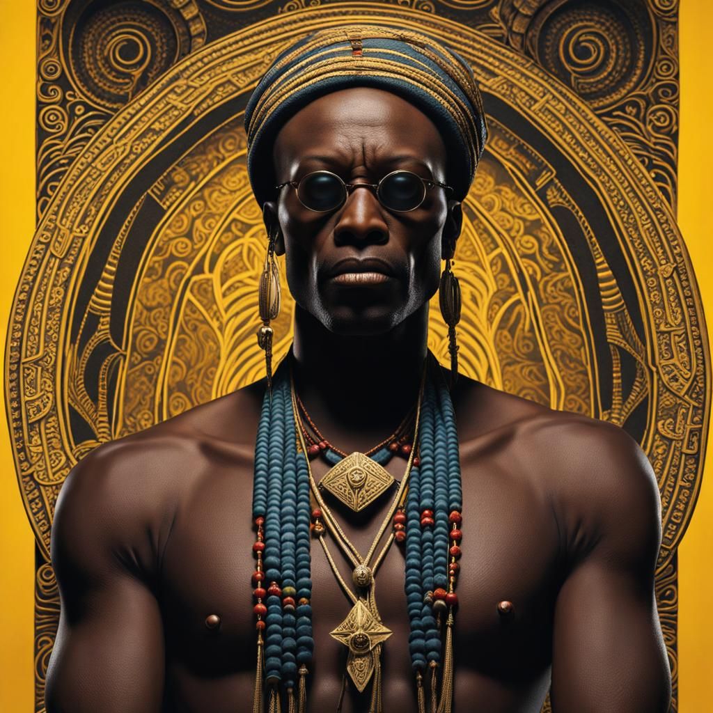 Voodoo Priest in Creepy Hut, Photorealistic Rendering