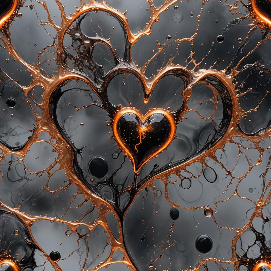 Molten Copper Drops on Non-Newtonian Fluid Heart