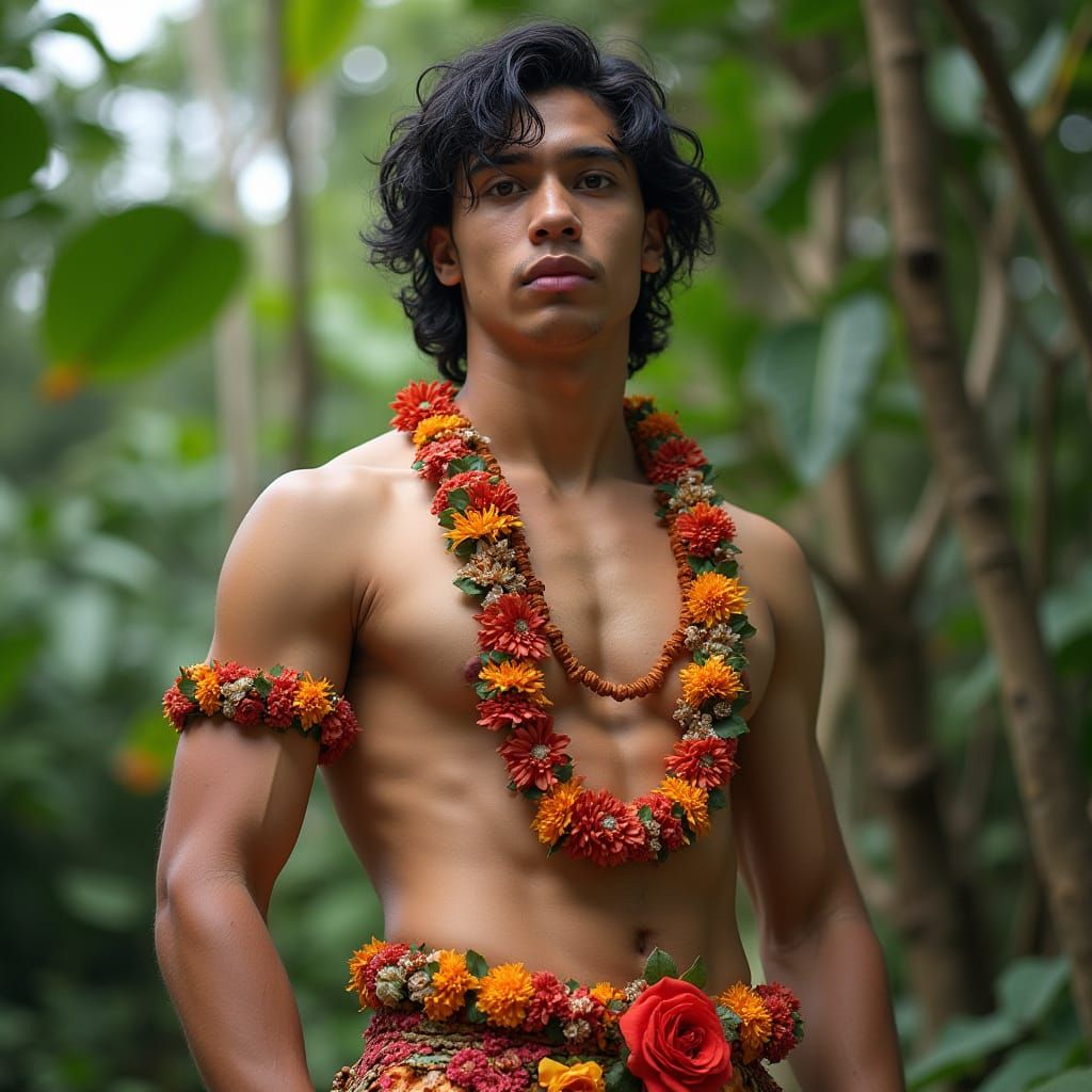 Samoan Islander in Hula Outfit, Murakami Style