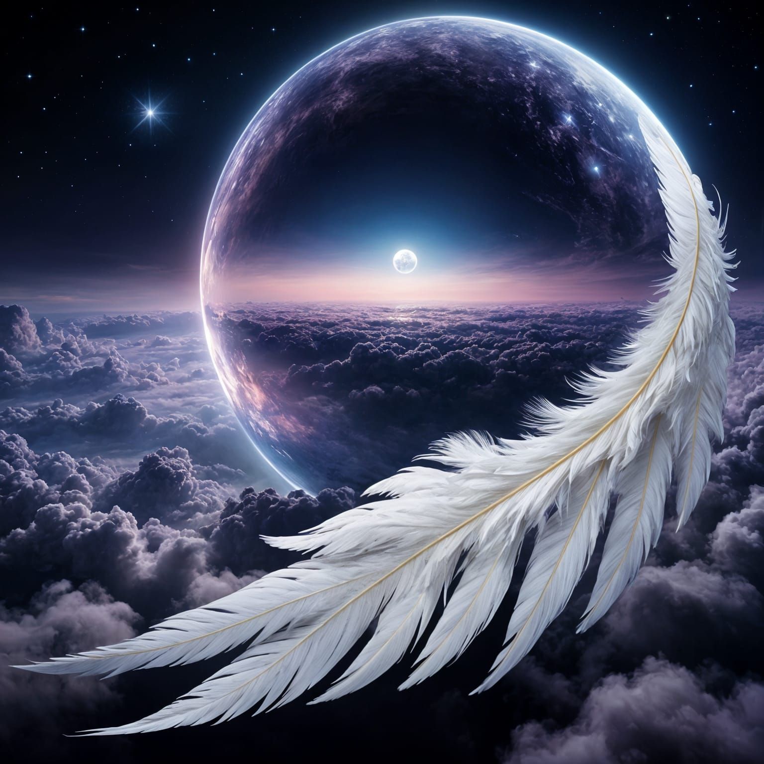 Mysterious Celestial Orb in Night Sky