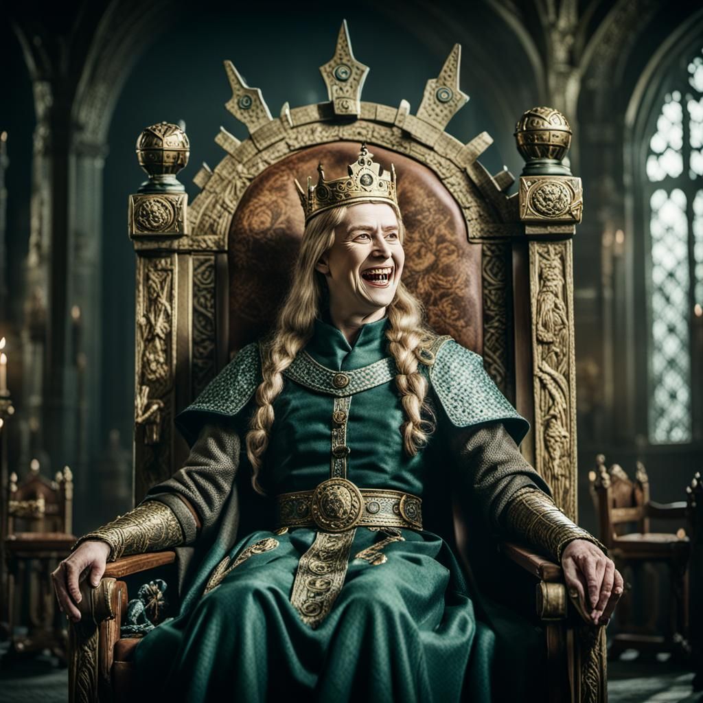 Queen Brunhilda Laughing Cruelly: Cinematic Film Still