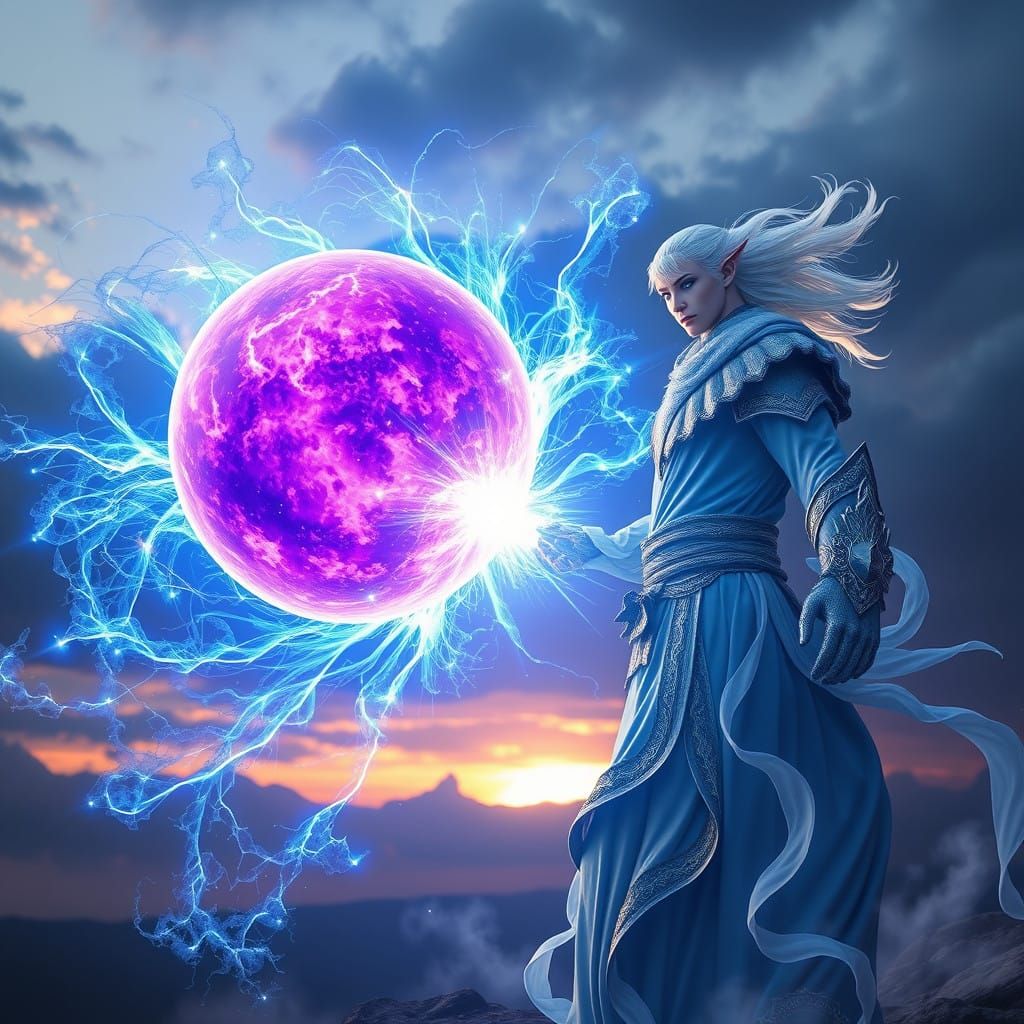 Celestial Convergence in Lavender and Purple